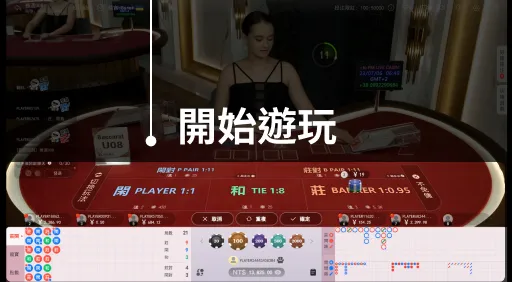 真人百家樂/真人遊戲 step4.進入牌桌，開始遊玩